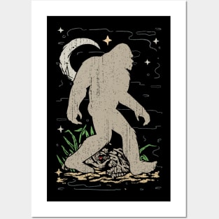 Bigfoot Silhouette Retro Posters and Art